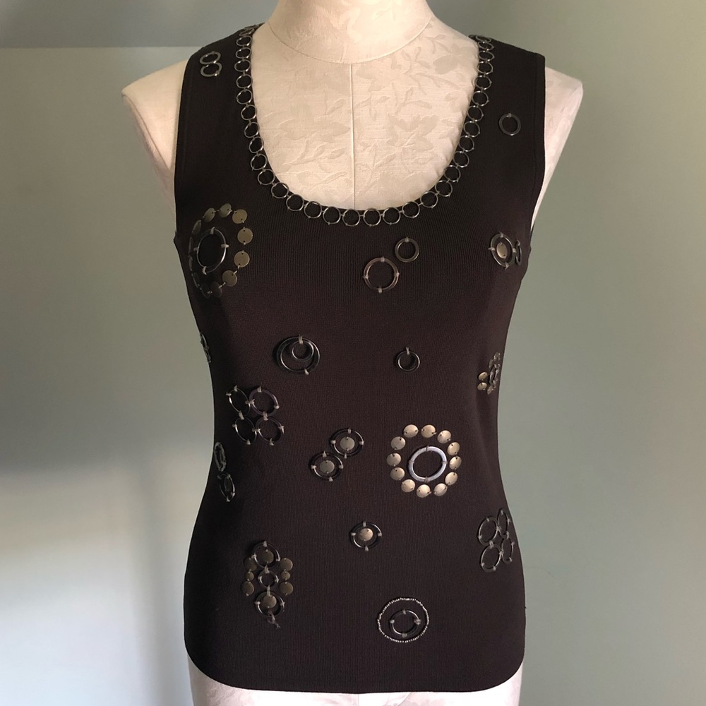 VINTAGE Y2K Joseph A. Brown Women’s Metal Design Blouse Top